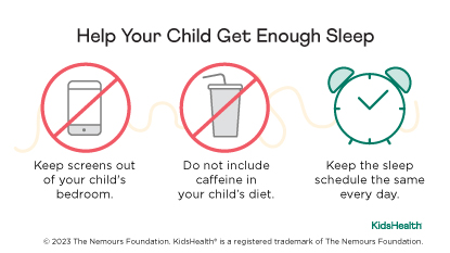 Getting enough sleep can help prevent night terrors. Keep screens out of the bedroom, avoid caffeine, keep the same sleep schedule.