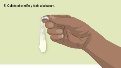 Quítate el condón y tíralo a la basura.
